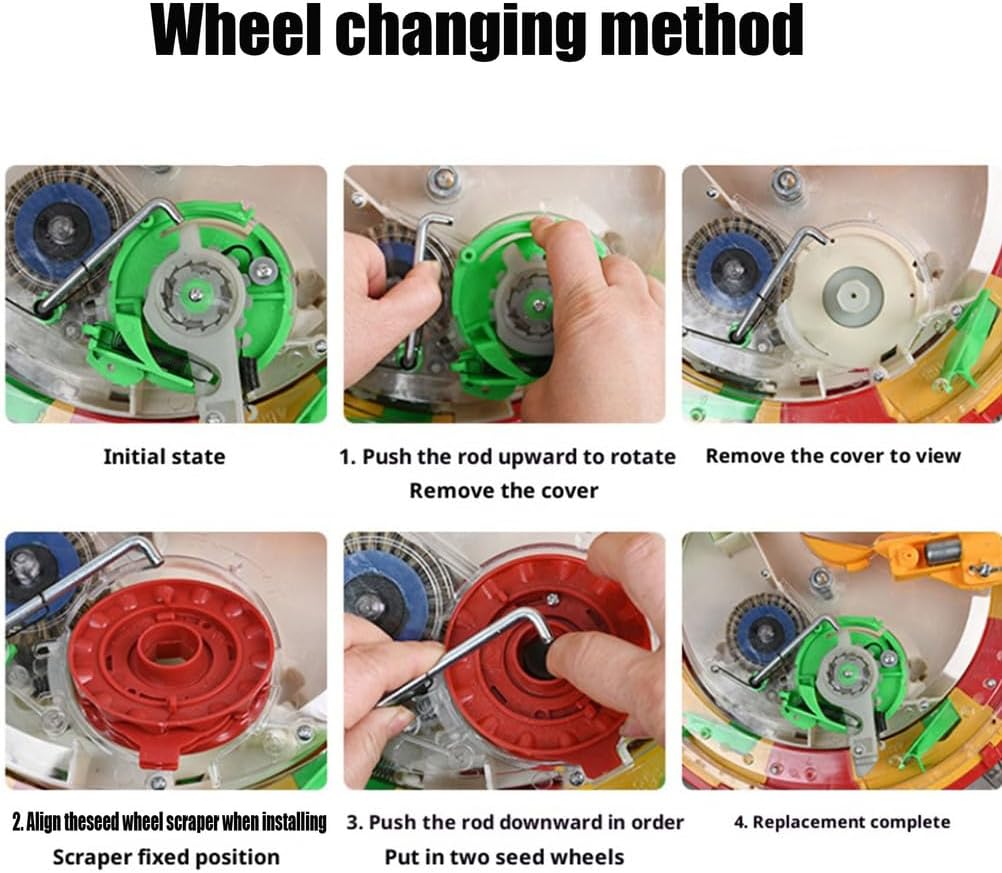 Multi-Purpose Seed Planting Machine, Manual Push Spreader with Adjustable Settings for Different Seed Sizes(4 to 8 Nozzles)