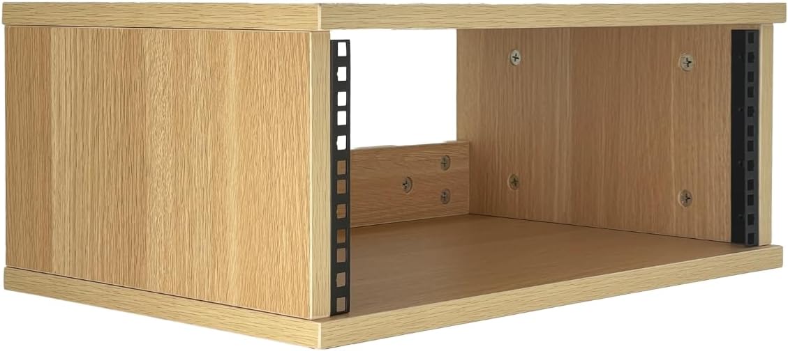 4U Wooden Desktop Studio Rack, Standard Rack for Equipment in Golden Oak Finish,The Perfect Solution for Keeping Your Studio Tidy and Organized