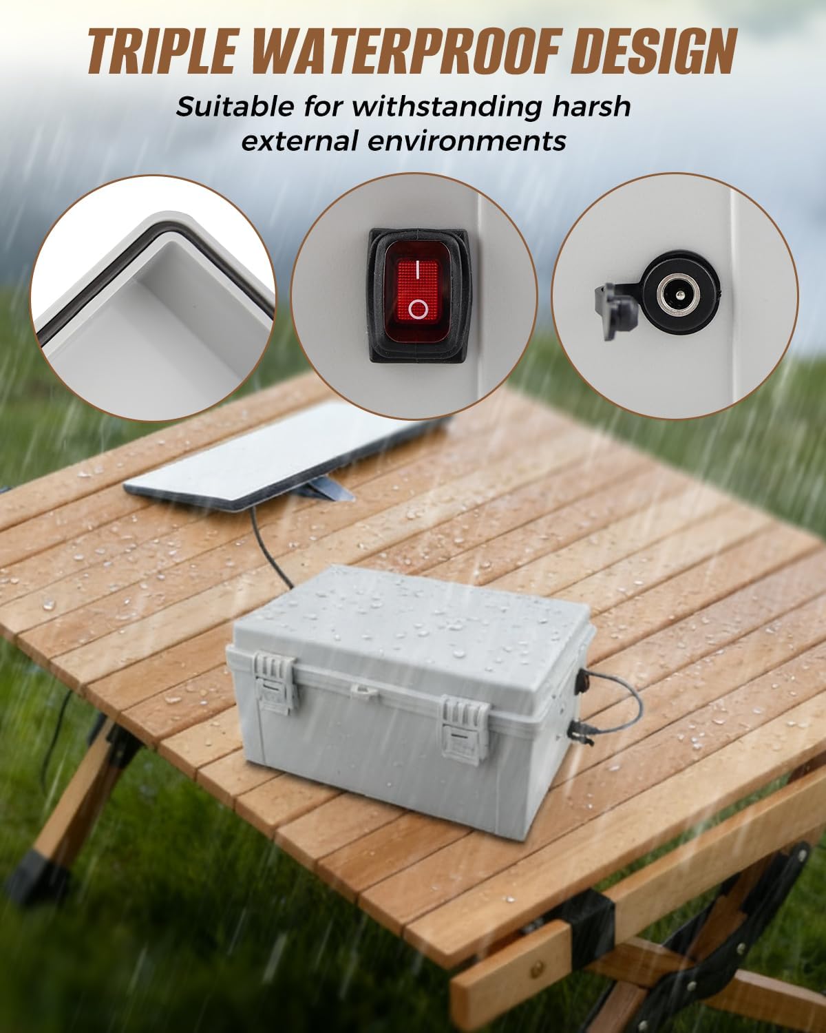 Battery Pack Adapter Case Fit for De.Walt 18V/20V Battery for Star Link Mini Accessories, with DC Female Plug and Switch Control IP66 Waterproof Storage Box