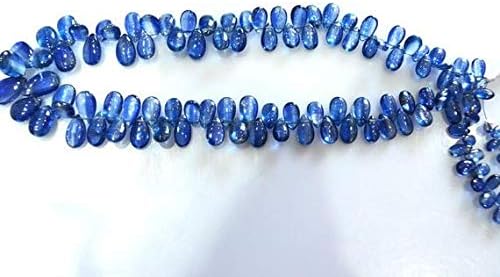2 strand combo pack sapphire blue kyanite smooth polished pear briolettes,kyanite 3x5 to 8x13 mm,12 inch strand