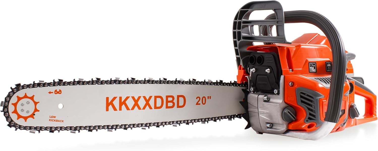 58CC Gas Chainsaw, 20 Inch 3.5HP 2-Stroke Engine, High-Performance Gas-Powered Chainsaw for Cutting Wood, Tree Felling, and Outdoor Yard Work