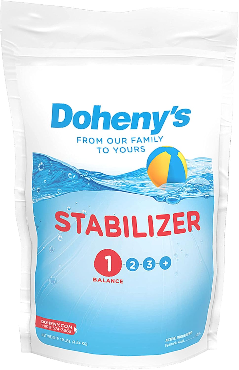 Doheny's Swimming Pool Stabilizer | Increases Your Chlorine's Effectiveness and Prevents UV Dissipation | Fast-Dissolving | Pro-Grade | 100% Cyanuric Acid -10lb