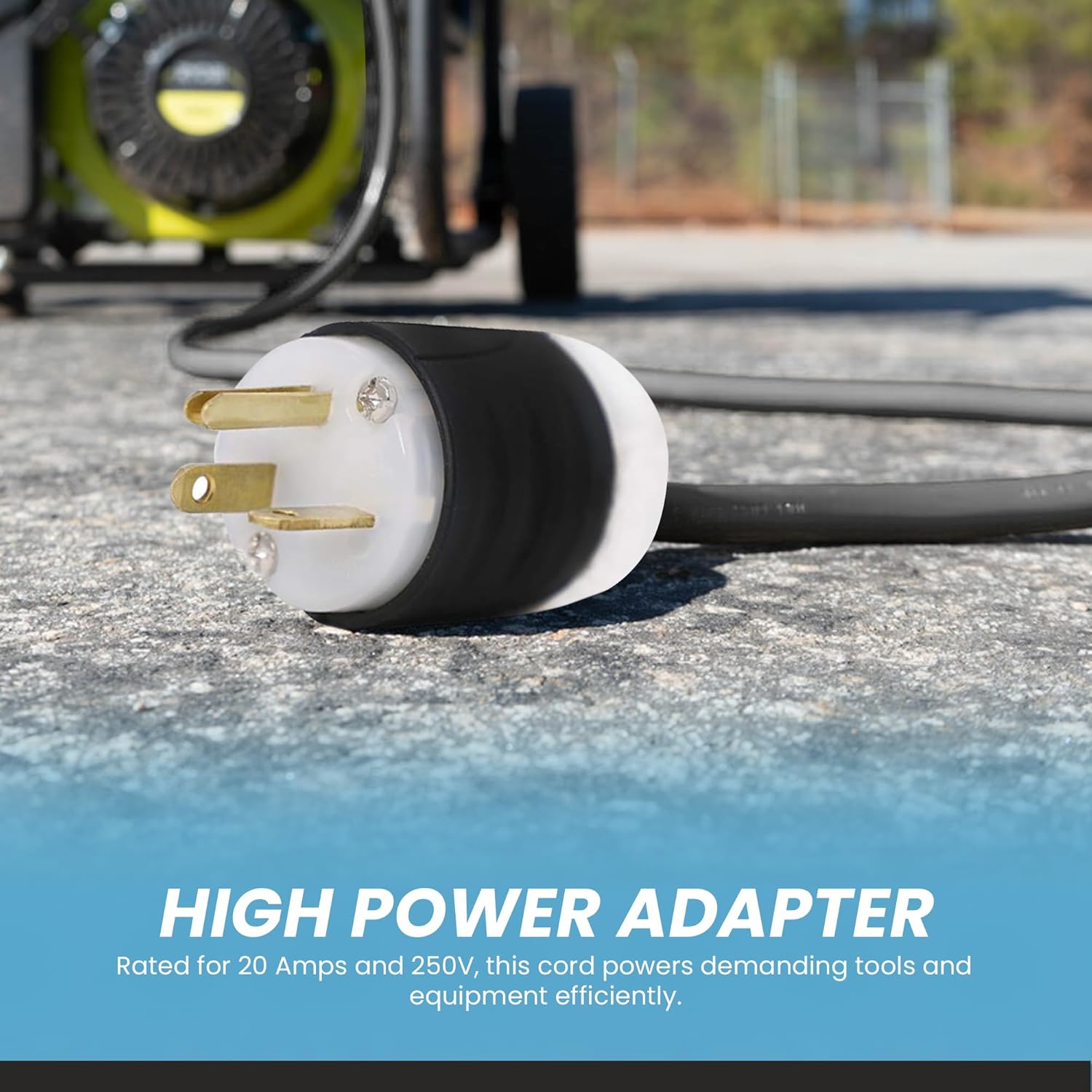 IronBox Electric 6-20P to L6-20R Plug Adapter Power Cord - 20A, 250V, 12/3 SJOOW- UL Listed Power Cord Extension Cable - Heavy Duty Plug and Connector for Generator, Data Centers & More (40ft, Build)