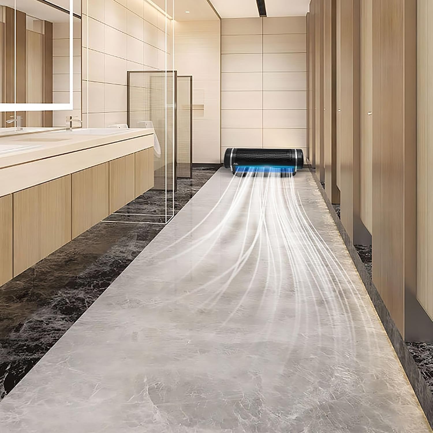 Bladeless Wall Mount Fan, Portable Tower Fan, Air Conditioner, Evaporative Air Cooler, for Kitchen/Bedroom/Bathroom(White,Large)