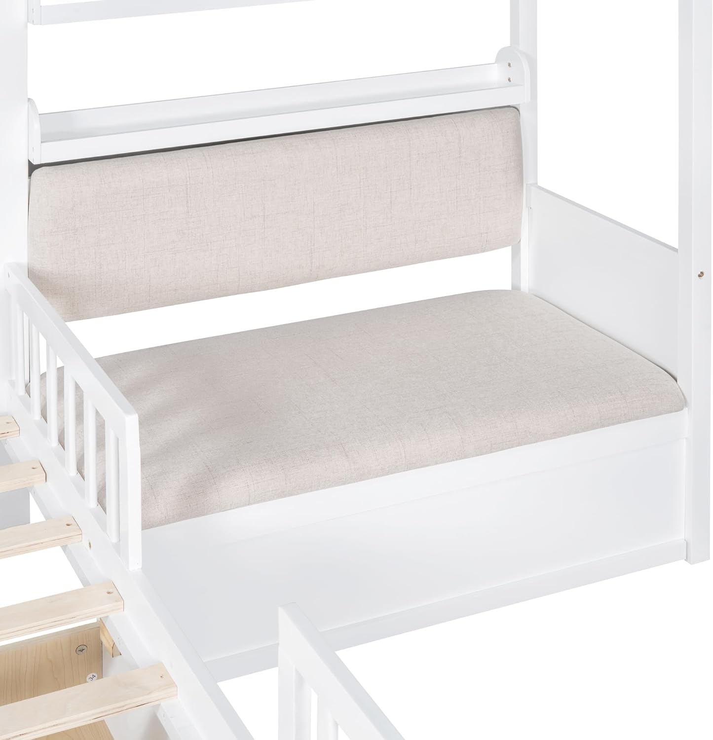 Twin Daybed Frame with Trundle and Charging Station, Upholstered Velvet Daybed with USB Ports and Storage Pockets, Solid Wood Slats Sofa Bed for Living Room, Guest Room, Apartments White (Product F)