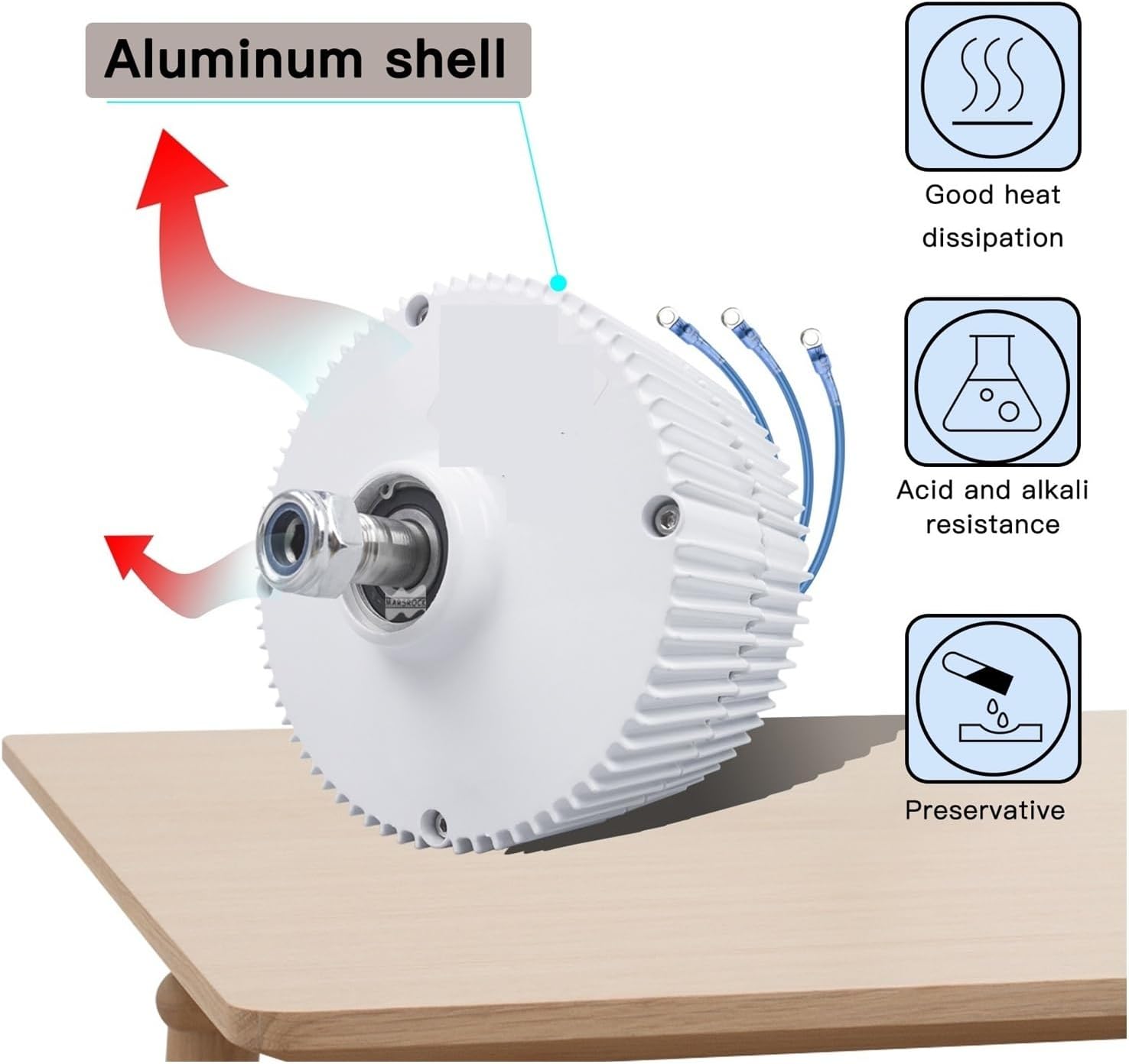 Wind Turbine Generator, 100W 12V 24V Low RPM NdFeb Rare Earth Permanent Magnet Generator for DIY Horizontal Wind Turbine Wind Mil Generator for Marine, RV, Home(AC24V,200W)