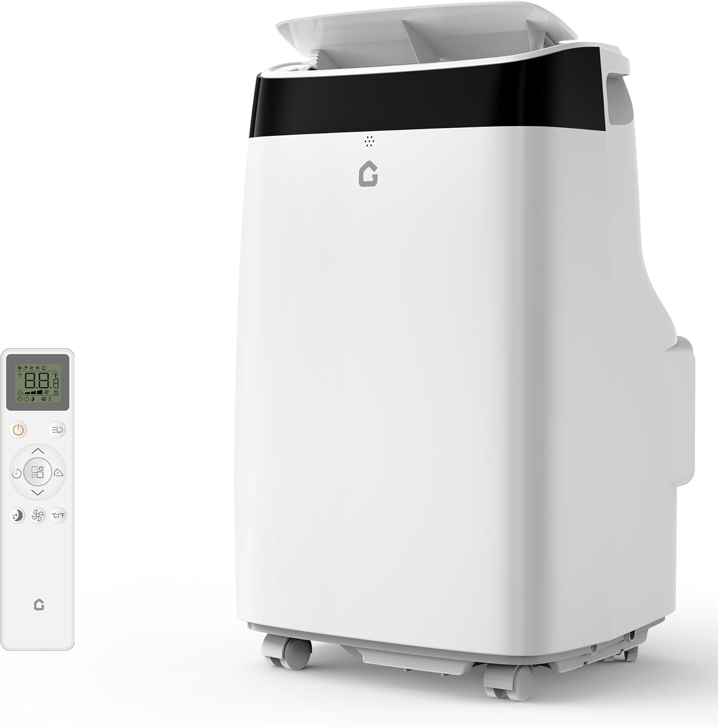 10,000 BTU Portable Air Conditioner with Remote, Cools 500 Sq.Ft In 10 Mins,3-In-1 Cooling/Dehumidifier/Fan,Ultra-Quiet 48dB, Easy Roll-Wheel Install,24/7 Timer and Smart Control, Black Touching Top