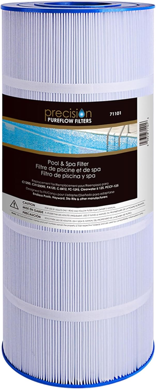 Pool Filter, Replacement for C1200, CX1200RE, PA120, C-8412, FC-1293, Clearwater II 125 & PCCF-125, Designed to Fit Endless Pools, Hayward & Sta-Rite, 1-Pool Filter