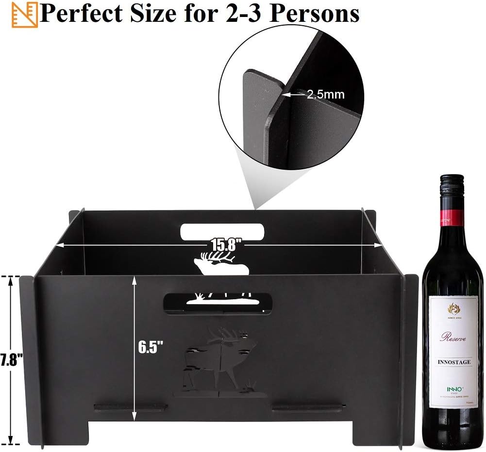 Portable Fire Pit and Blue Double Camping Hammock