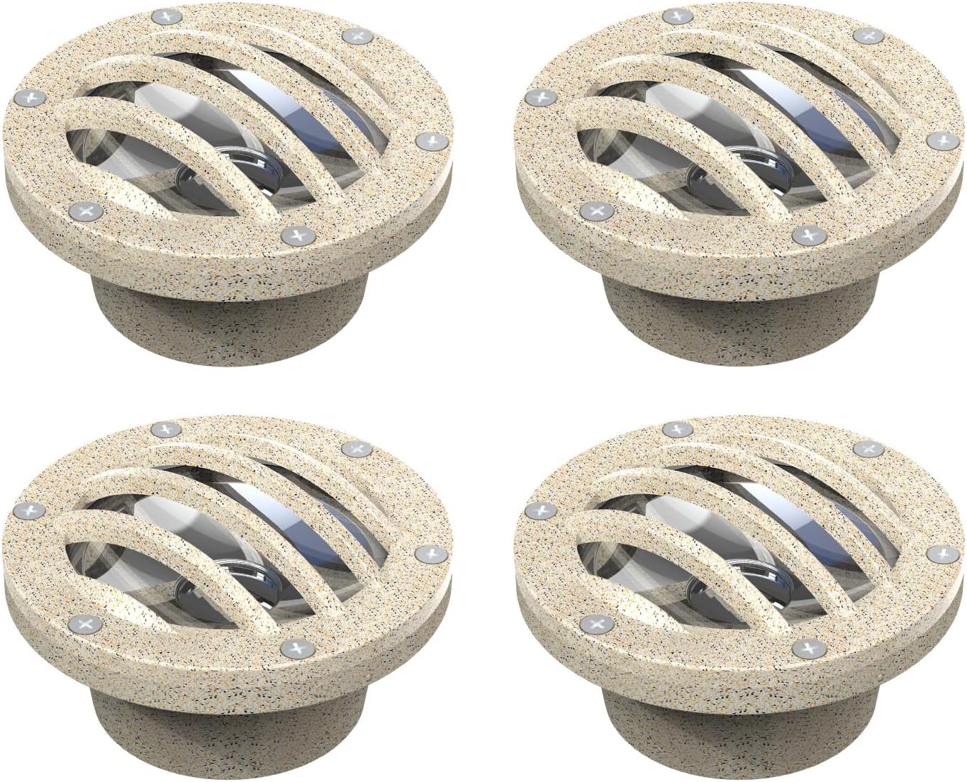 Landscape Lighting Low Voltage Well Light LED 4PK 4W 200 Lumen 2800K Warm White In-Ground Light Spotlights for Driveway, Pathway, Deck, Garden, 12V AC Outdoor Lighting