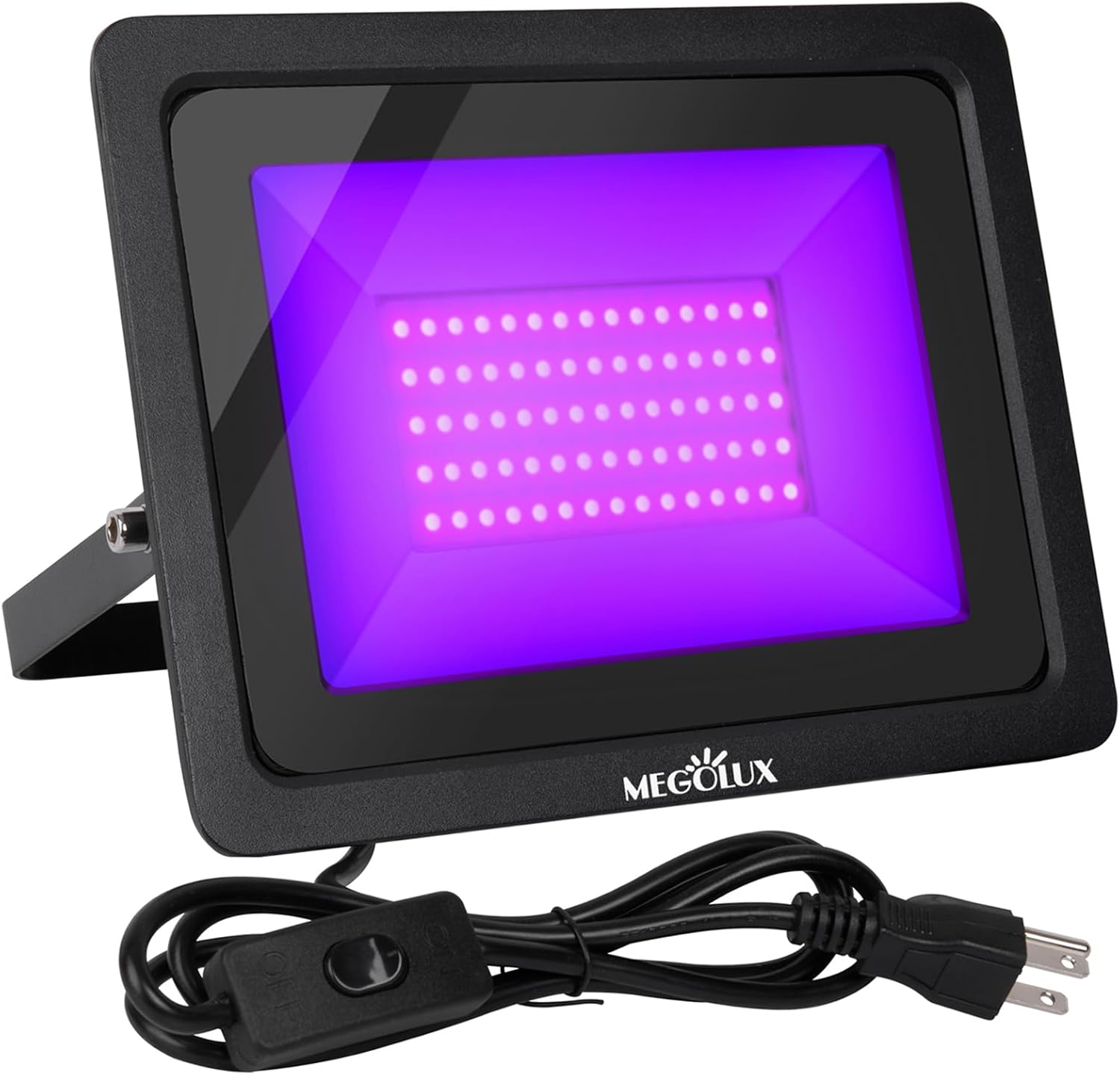 365nm 100W LED Black Light with Plug and Switch, 4.9ft Power Cord, IP66 Waterproof Blacklight is Used for Indoor or Outdoor Glow Party, Stage Lighting,Body Paint, Fluorescent Poster