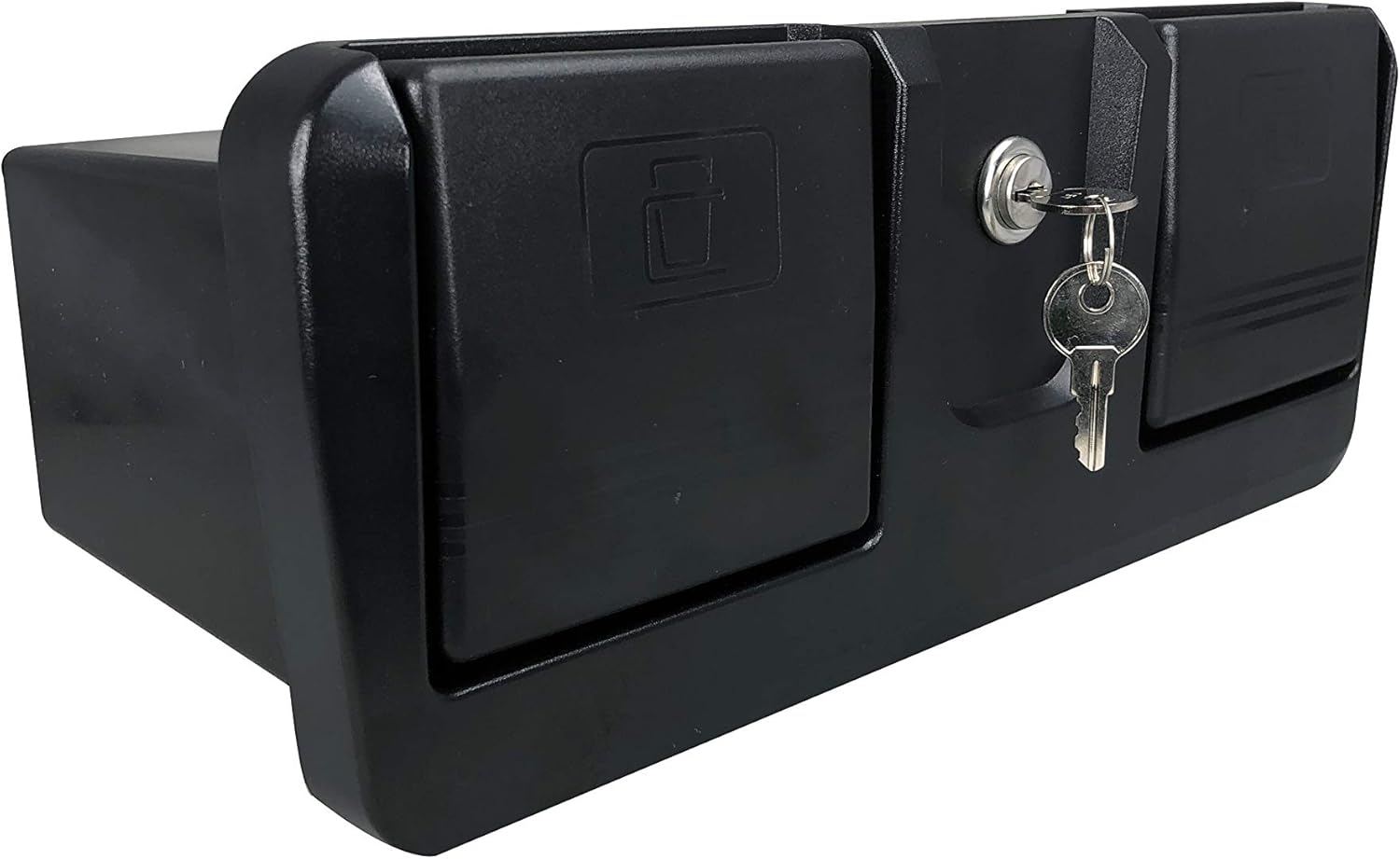 Pactrade Marine Boat Pontoon Yacht Storage Compartment Durable Standard Lightweight Lockable ABS Locking Plastic Glove Box Black Spacious with Keys (Black, with 2 Cup Holders & Keys)