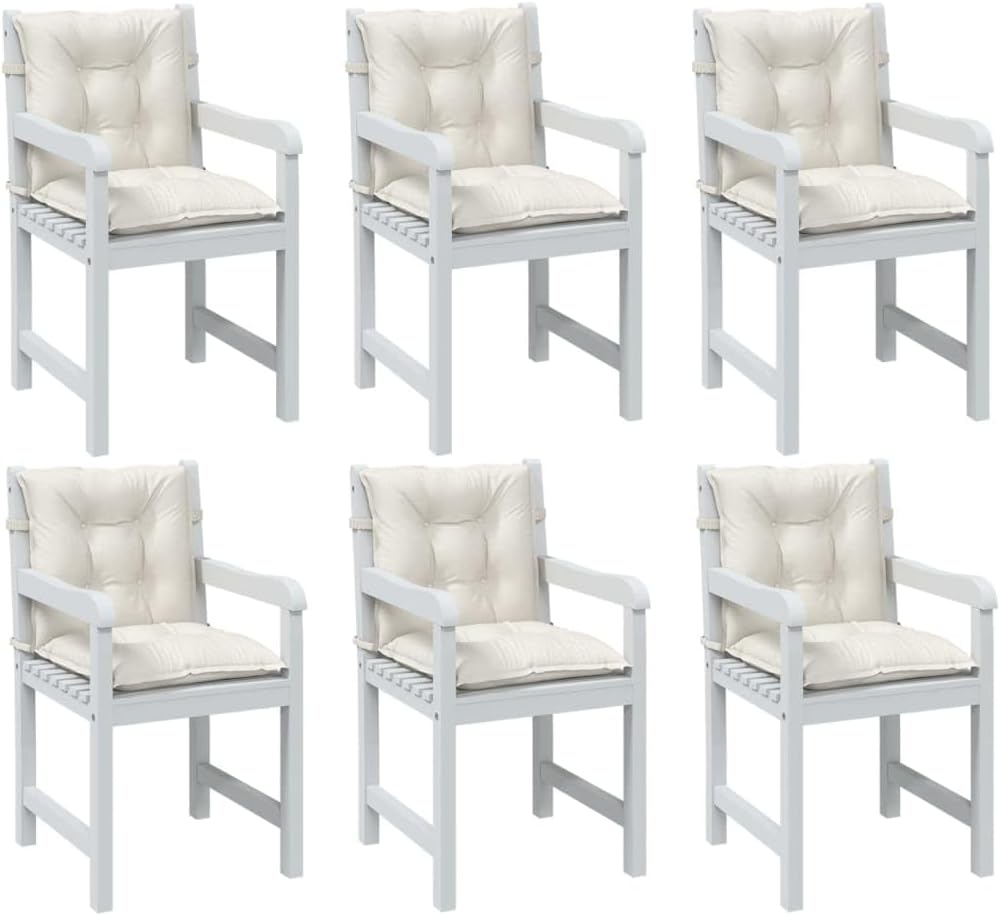 Lowback Chair Cushions 6 pcs Melange Cream 39.4