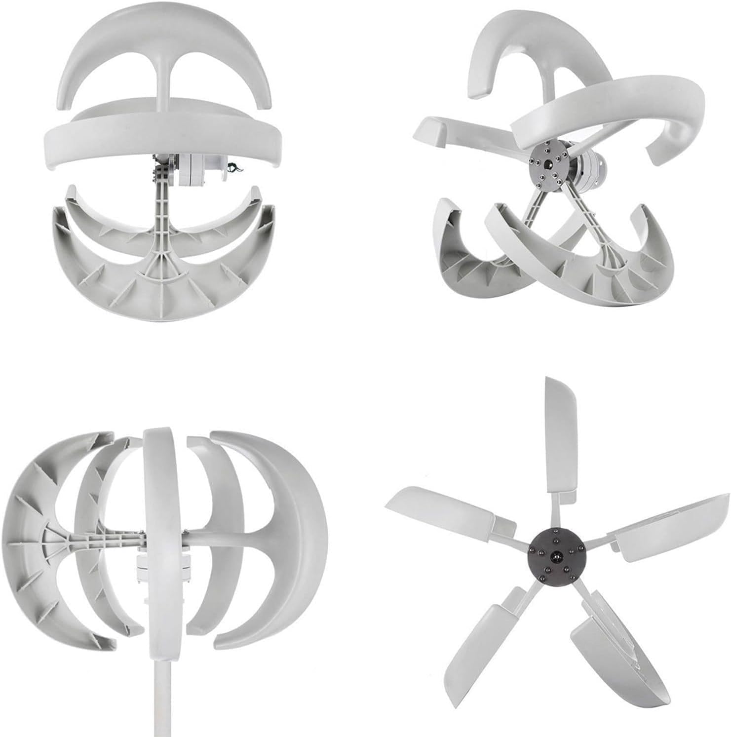500W Vertical Wind Turbine Generator Kit,12V/24V Wind Turbine,5 Blades Windmill,for Home, Factory, Street Lighting,12V