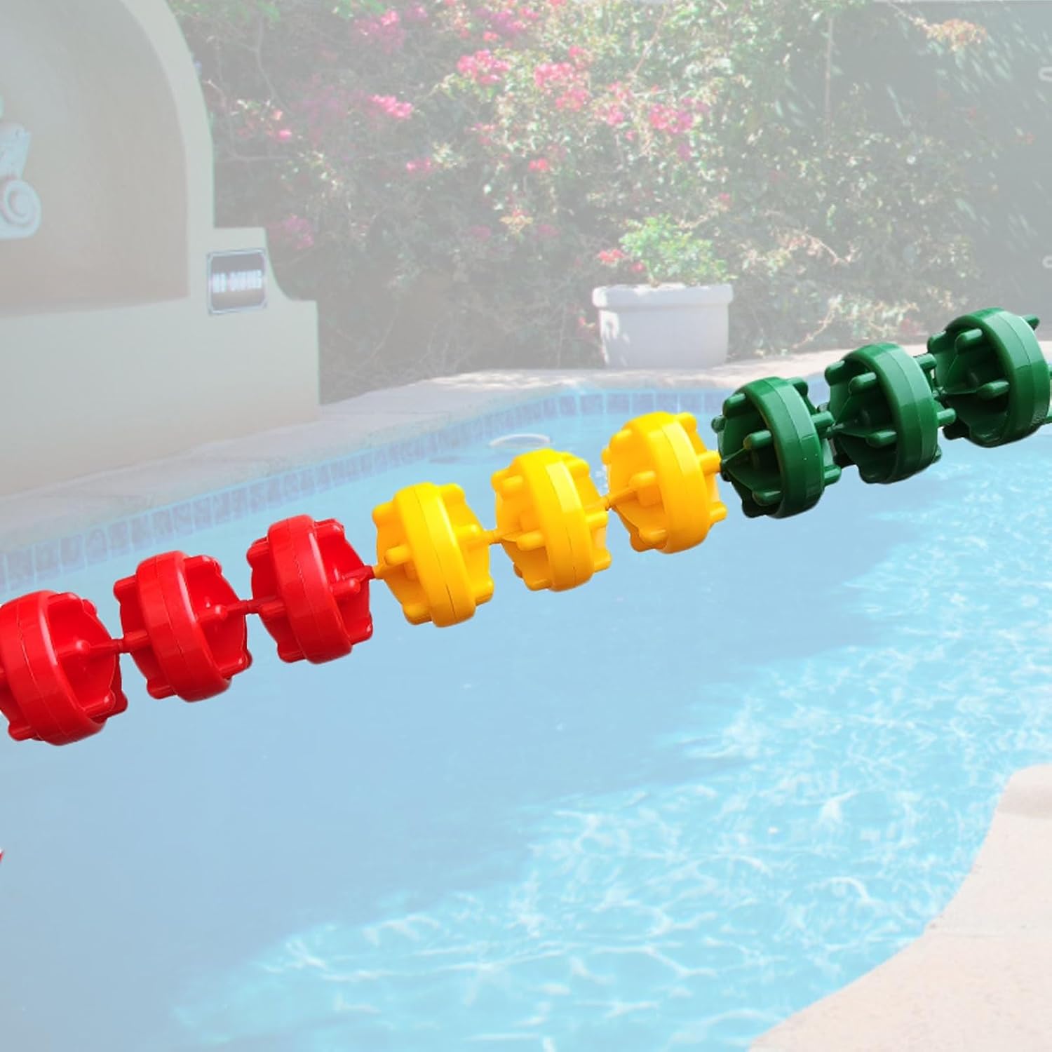 1 3 5 8 10 M Pool Rope with Floats, Bright Swimming Pool Rope Float Kit/ Safety Divider Lines with Nylon Rope Cord to Divide Pools Deep Shallow Water, Competition Pool Lane ( Color : Red Yellow green
