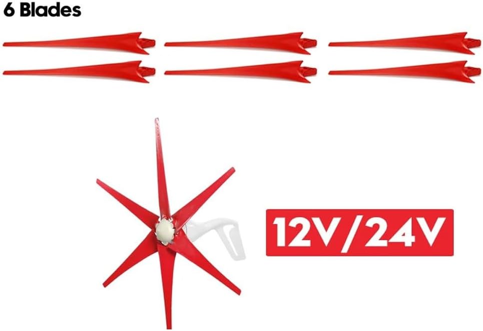 800W Wind Turbine Generator - 12V/24V Small Windmill Kit with 6 Blades for Boats, RVs, Cabins, Home - Efficient Renewable Energy Solution for Green Power