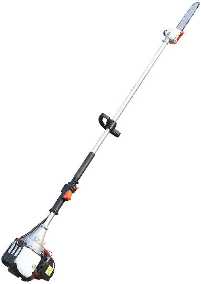 42CC 4-Stroke Gas Powered Pole Saw Single Cylinder High Branch Saw Extendable Long Reach to 4.9FT for Tree Trimming Prunning Branch Cutting
