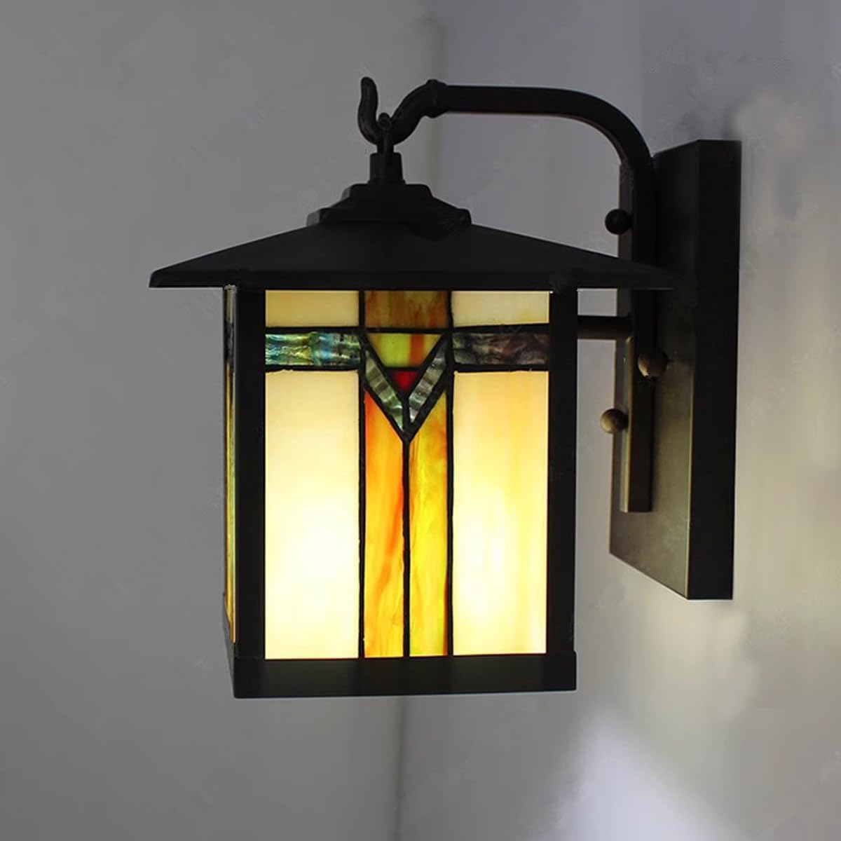 Stained Glass Wall Light Fixtures,Modern Outdoor Sconce Lighting,Tiffany Style Wall Sconces,Art Deco Wall Lamps for Bedroom Stairway Yard and Foyer