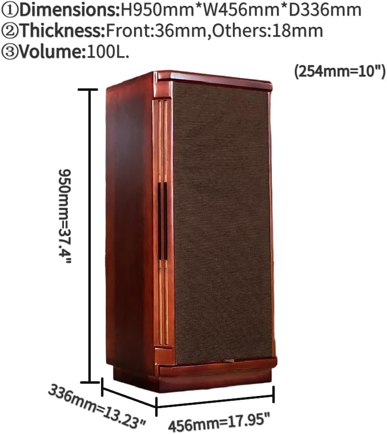 Generic Craftsmen Customized One Pair 12 Inch Full-Range Birch Plywood Empty Speaker Cabinet Box Copy Tannoy Turnberry Louderspeaker HiFi DIY (Red)