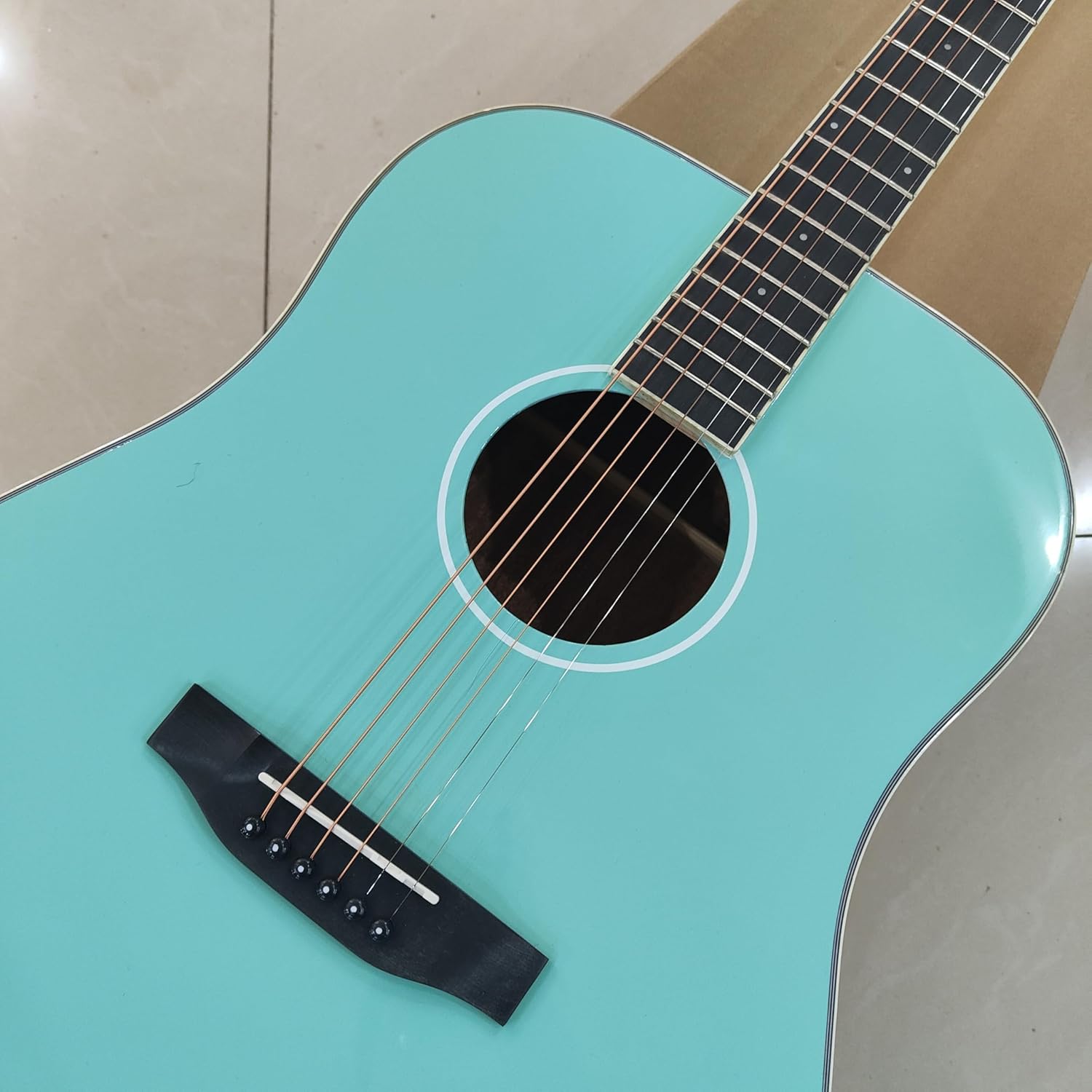 Acoustic Guitar, Turquoise Blue, Full Size Dreadnought, 6-String，36