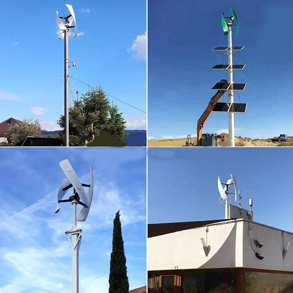 220V, Low Speed 3 Blades Wind Turbine 12V 24V 48V Vertical Axis Wind Turbine Generator with MPPT Controller for Emergency Power Generation for Outdoor 3000W