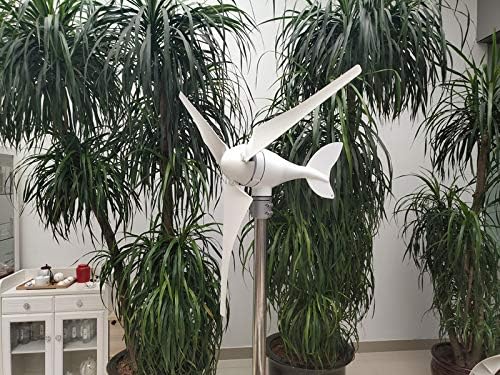 600W Horizontal Wind Turbine Generator Windmill 12V/24V with 3 Blades and Charge Controller for Home Use,12v