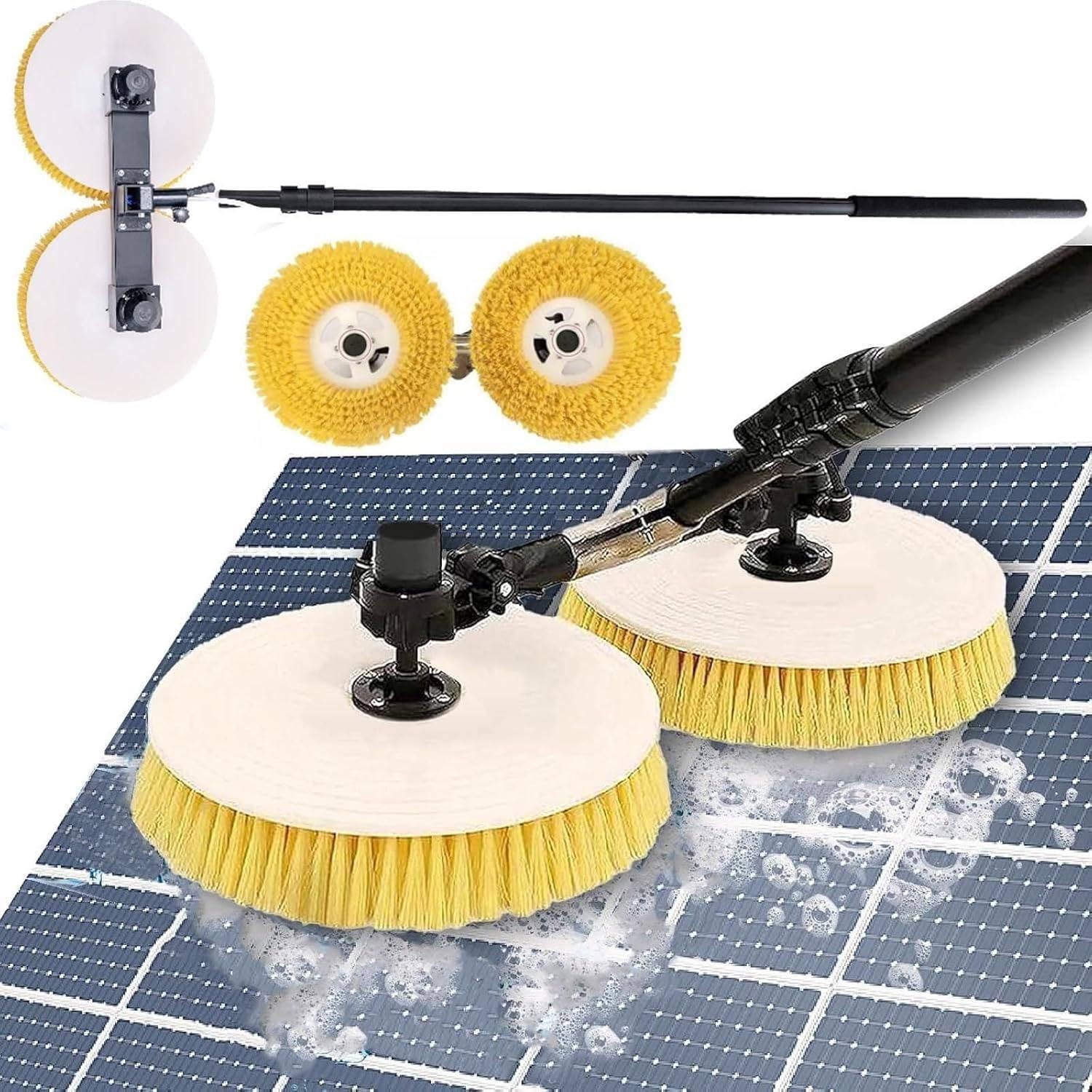 Solar Panel Electric Cleaning Tool, House Water Fed Pole Kit, Electric Water Fed Kit, Extendable Water Fed Pool Cleaning Brush and Other Cleaning Activities 7.5m