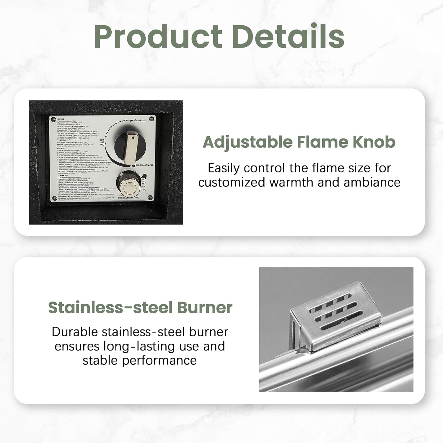 ECOTOUGE Trapezoid Gas Fire Pit, 42'' Outdoor Propane Firepit Table Set w/Side Handles, Auto-Ignition Steel Fire Table, 50,000 BTU Concrete fire Pit, Weather-Resistant Pit Cover,smokeless, Black