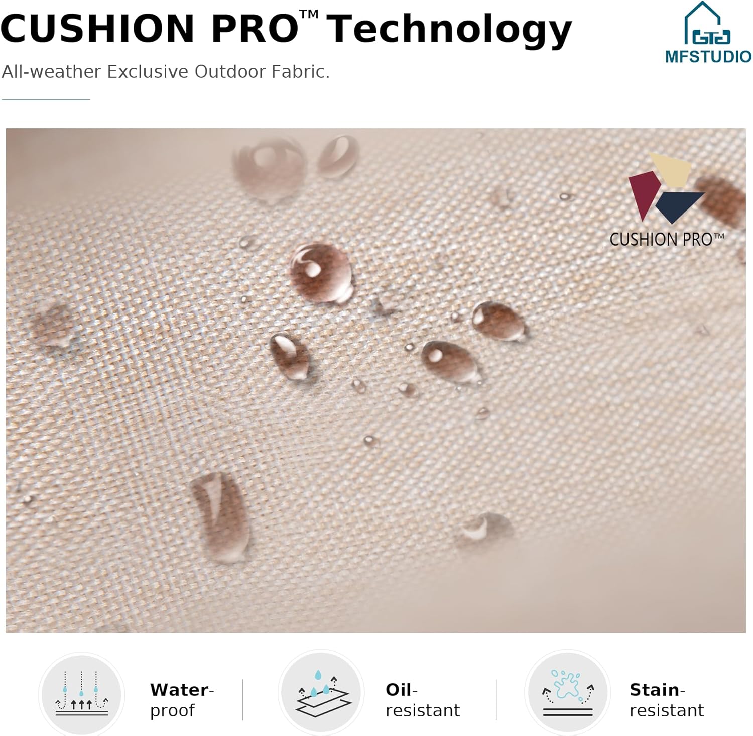 MFSTUDIO 7 Seats Metal Patio Furniture Sets, 6 Pieces Outdoor Sectional Sofa Conversation Set with 2 x Swivel Chairs, 2 x Fixed Chairs, 1 x 3-seat Sofa and 1 x 45 inches Rectangular Fire Pit Table