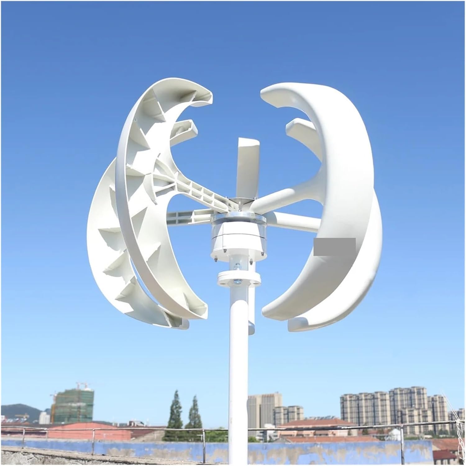 5000W 12V 24V 48V Wind Turbine Generator 5KW Vertical Axis Windmill with Hybrid Charge Controller for Home Use Low Starting Speed for Home(Red,Wind Turbine ONLY_48V)