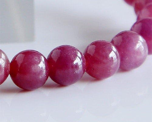 1 Strands Natural Purple Red South Africa Ruby Stretch Bracelet Round Beads 8mm 02821
