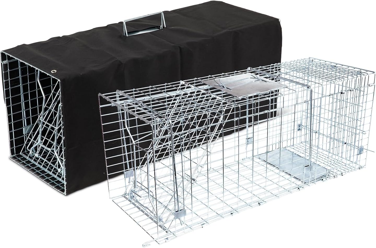 JT Eaton Humane Live Catch Trap with Cage Cover for Raccoons, Groundhogs & Large Pests