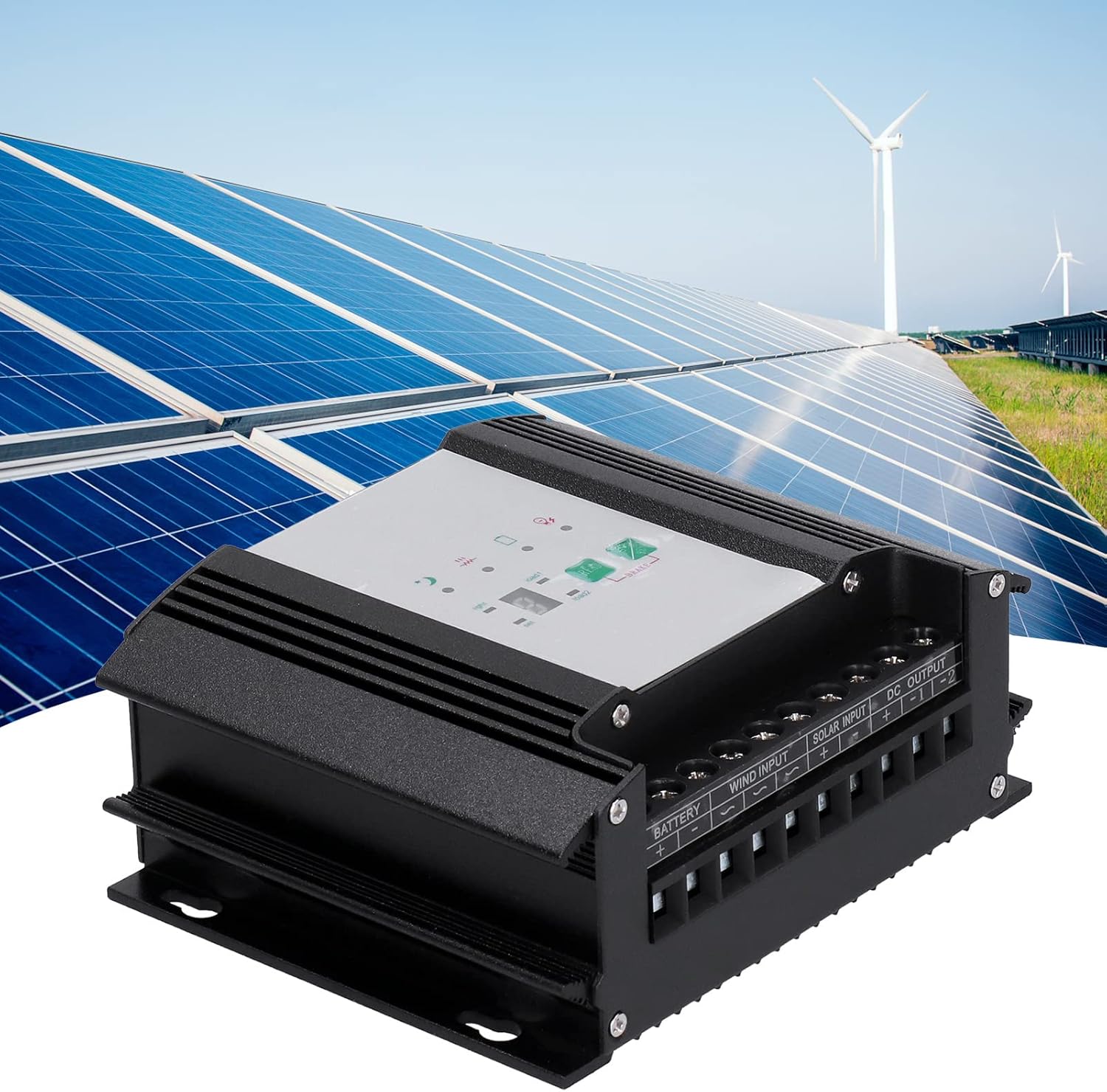 600W Wind 300W Solar Energy Hybrid Controller, DC24V Intelligent LED Display, Aluminum Alloy Material, High Charging Efficiency for Wind Solar Power Generation System