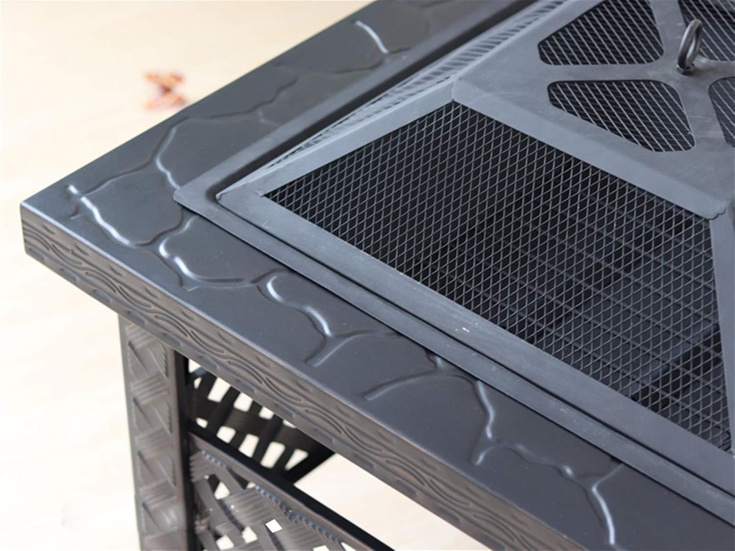 Outdoor Fire Pit Garden Wood Burning Fire Pit Bowl Terrace Metal Barbecue Table, Patio Patio Lawn Backyard Barbecue Party Outdoor Fireplace