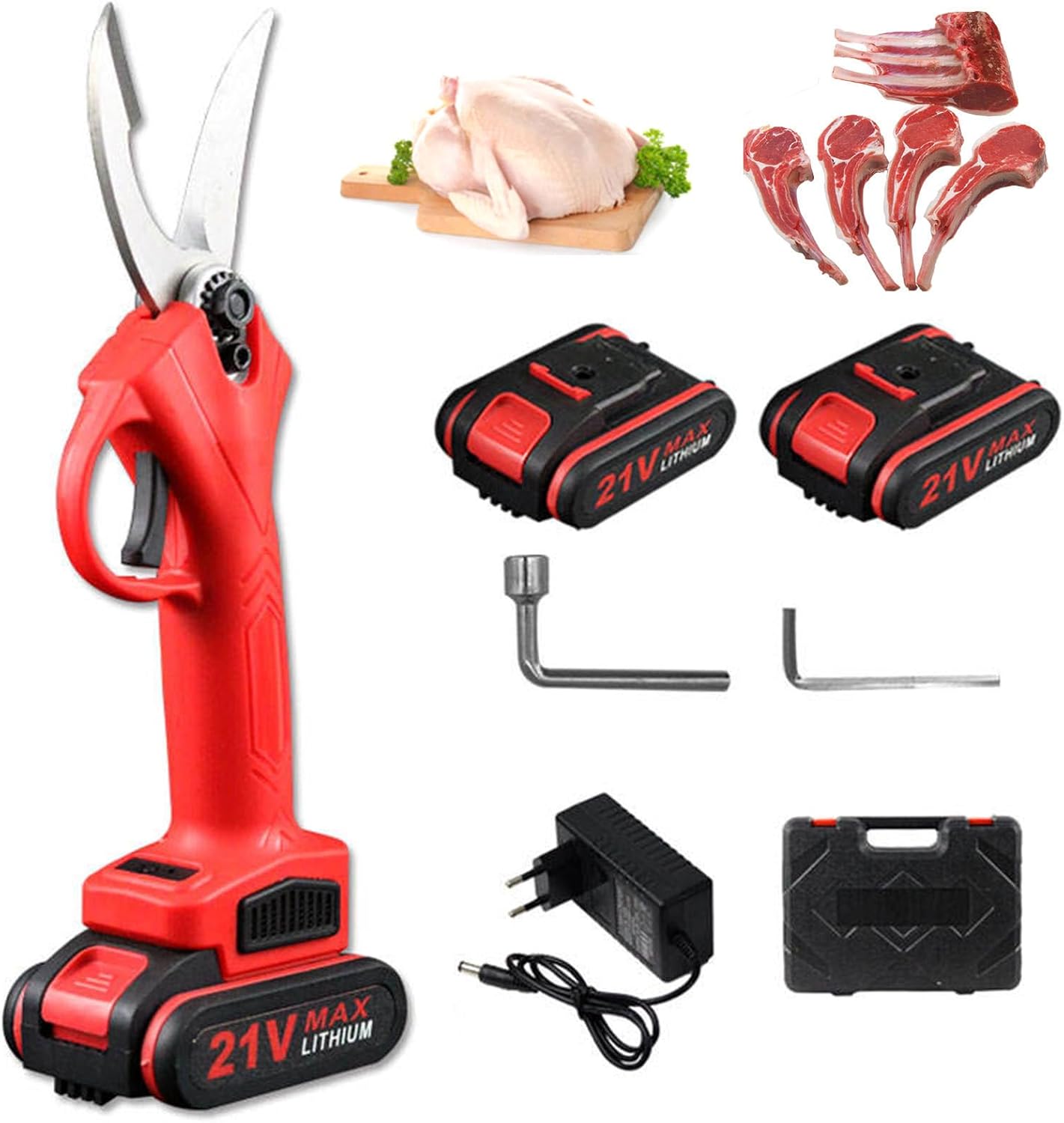 LVTFCO Electric Kitchen Bone Scissors, 21V Lithium Battery Heavy Duty Poultry Shears for Kitchen Cut Chicken Bones Vegetables Crab Legs