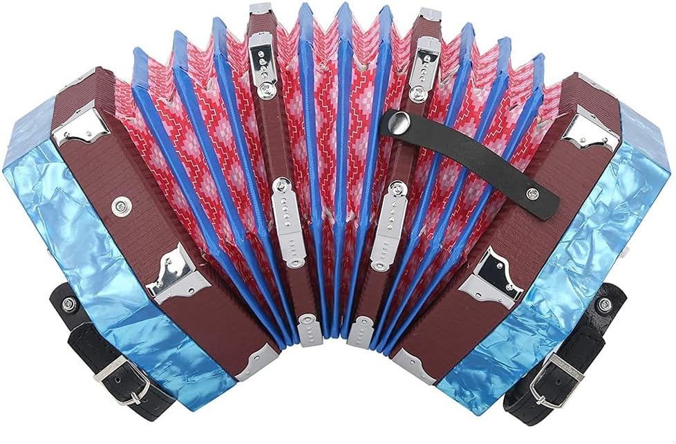 20-Button Concertina Accordion, Solid Wood Concertina With Carrying Bag And Adjustable Hand Strap, For Kids Adults Beginner Daily Practice Stage Performance