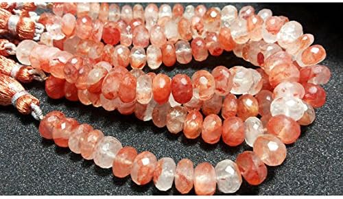 13 inch natural beads strand of 8mm faceted rondelle graphic quartz gemstone beads for DIY jewelry - necklace, bracelet, earring, ring.