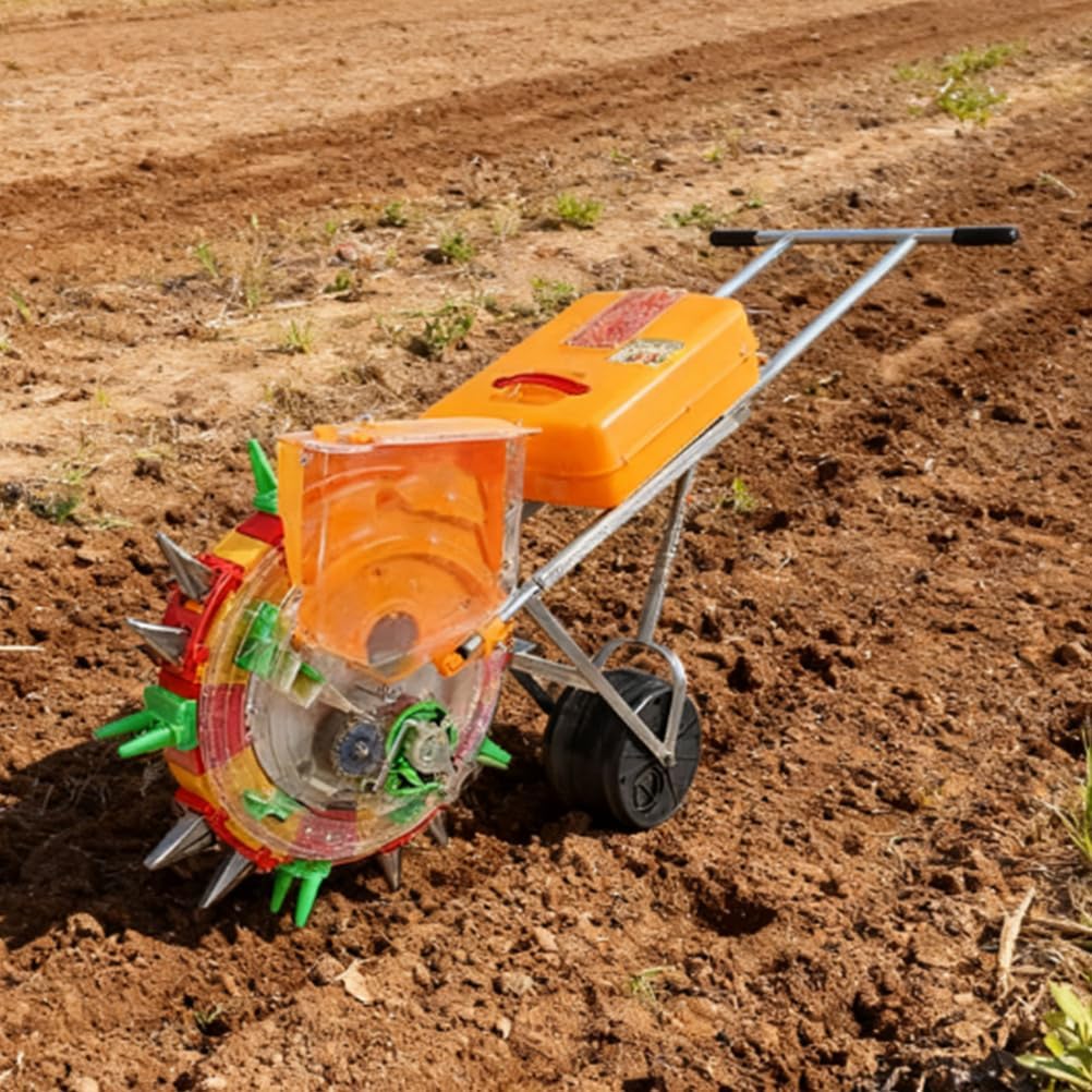 Multi-Purpose Seed Planting Machine, Manual Push Spreader with Adjustable Settings for Different Seed Sizes(4 to 8 Nozzles)