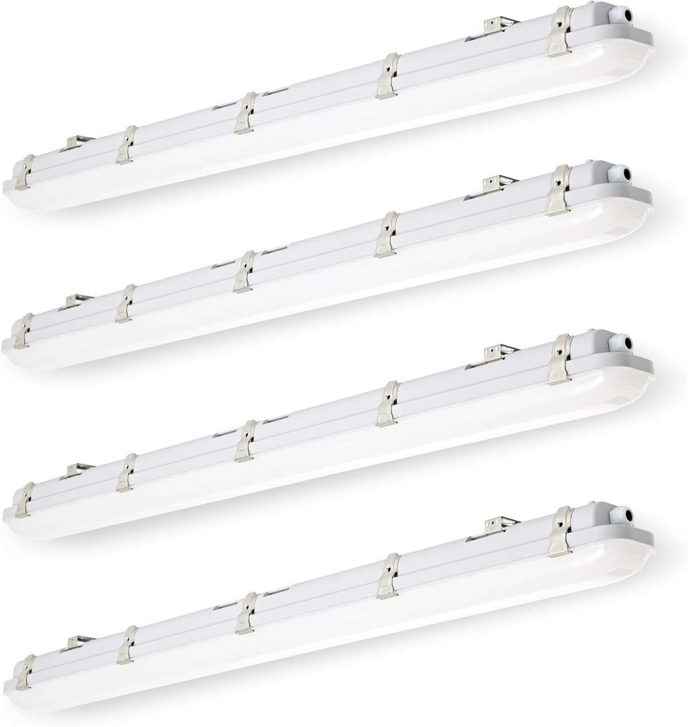 4FT LED Vapor Tight Light, 60W 7800 Lumens Vapor Proof Light Fixture(120W Eq.) 5000K Outdoor Shop Lights 0-10V Dimmable 100-277VAC, IP65 LED Lighting for Cold Storage Car Parking Warehouse-4PACK