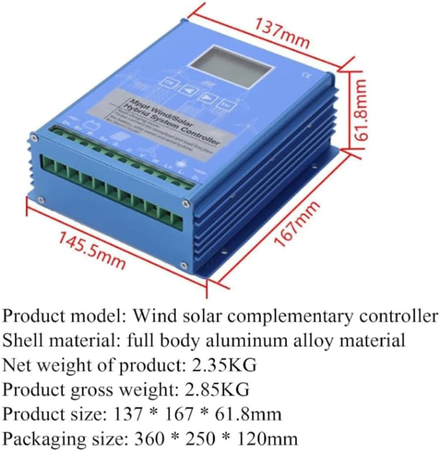 48v,HYZHANHONG with LCD Display Wind Solar Hybrid Charge Controller 3000W,12V24V/48V Automatic Wind and Solar Charge Controller Intelligent Regulator,48V