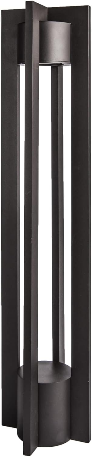 WAC Landscape Lighting, Chamber LED 120V Line Voltage Bollard Light 3000K Warm White Built-in LED in Black