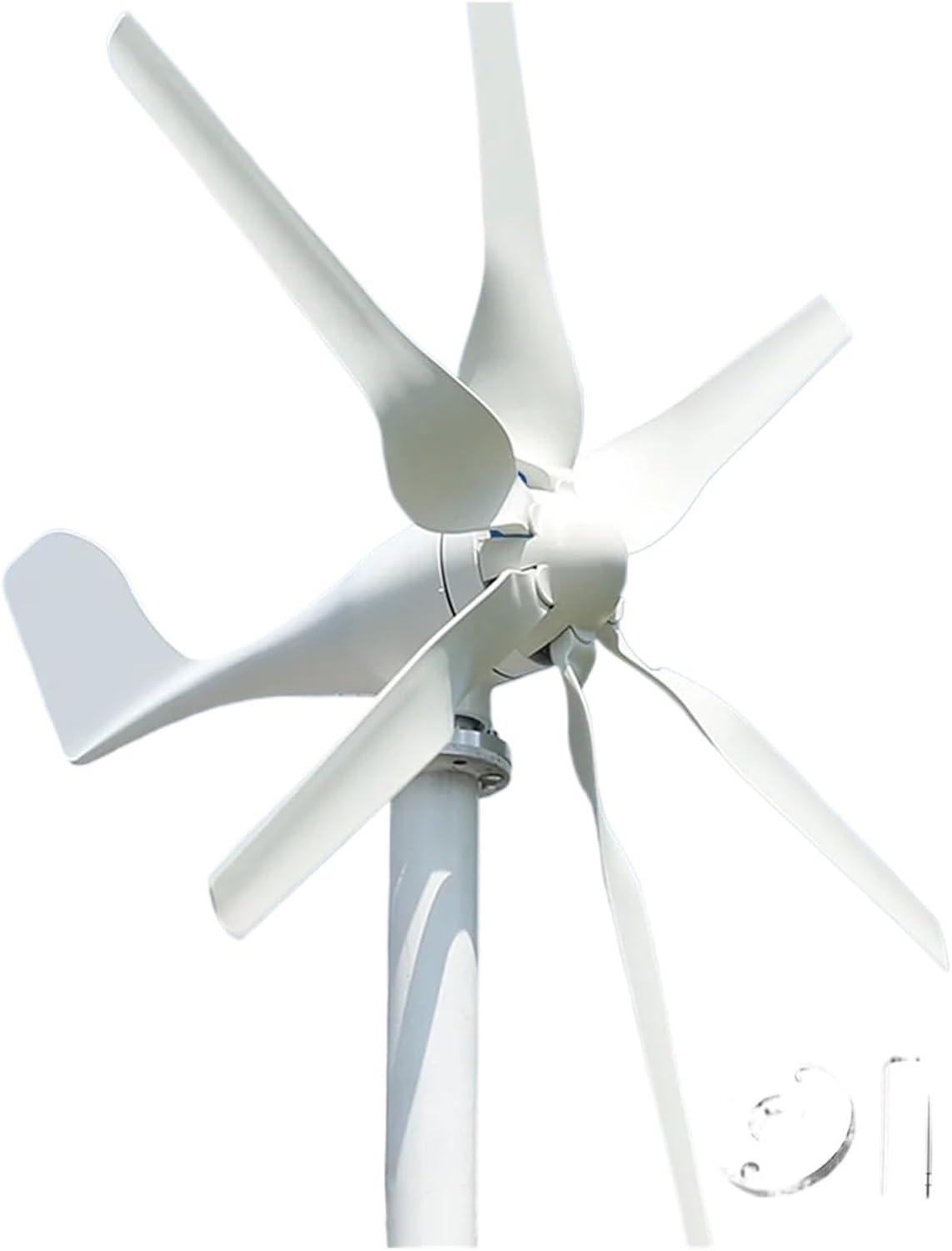 2000W Windmill 12V 24V 48V 6 Blades Wind Turbine Generator with MPPT Controller Low Start Wind Speed Home Appliance Industrial Energy(with Hybrid Charger,24V)