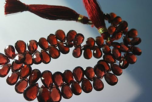13 inch Natural Beads Strand of 7.5-9mm Faceted pear Mozambique Garnet Gemstone briolletes Beads for DIY Jewelry - Necklace, Bracelet, Earring, Ring.