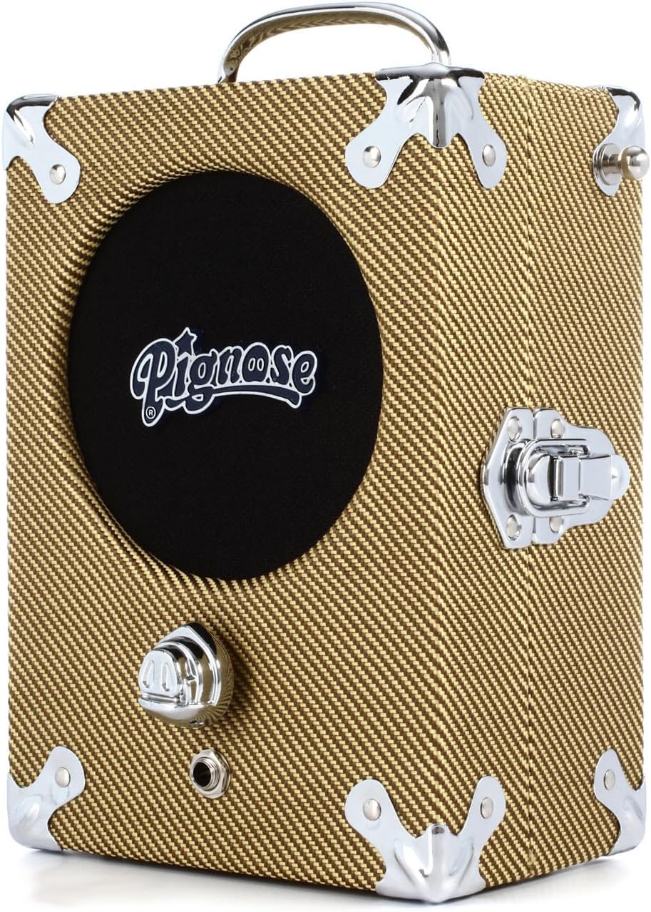 Pignose Legendary 7-100 T Portable Guitar Amplifier with Tonebird AC Power Supply, Cable Bundle Can Operate on Batteries - Classic Tweed Finish