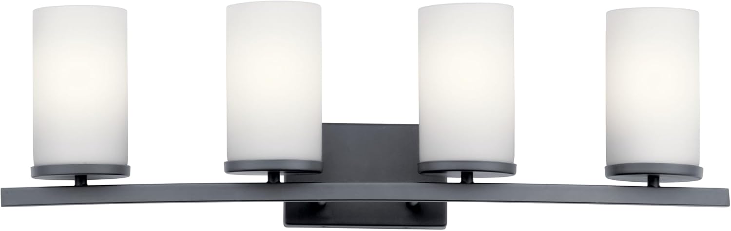 Kichler 45498BK Crosby Vanity, 4-Light 400 Total Watts, Black