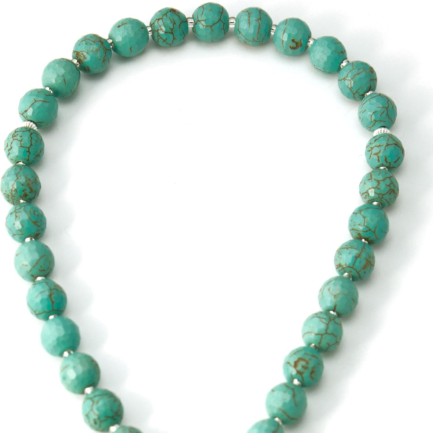 33 Magnesite Tasbih Muslim Prayer Beads with Nepalese Bead and Blue Tassel