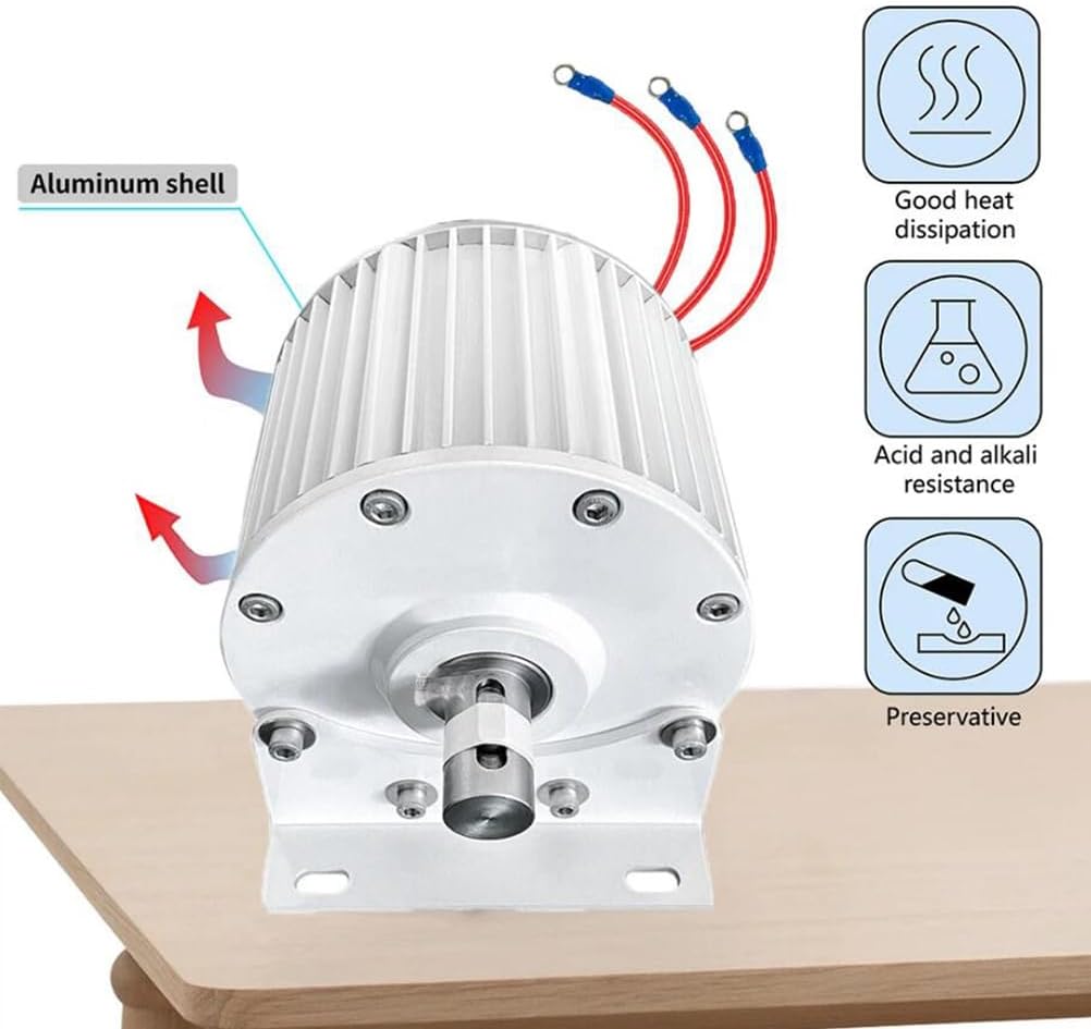 3000W Low Speed Permanent Magnet Generator 48V 96V 220V 380V 3 Phase AC Alternators Use for Motor Drive Water Wind Turbine