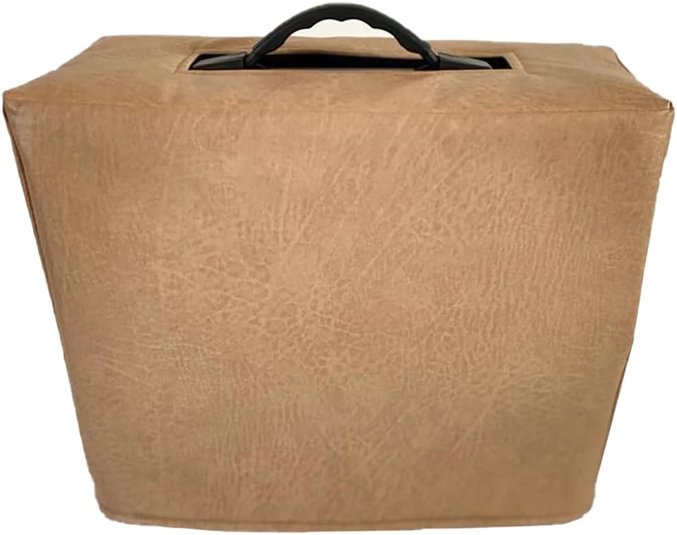 Protect'em Dust Covers Padded Black Faux Leather Cover with a Pocket & Flap for Marshall Code 100, Camel, Amp-Code100-faux-cam-fldk