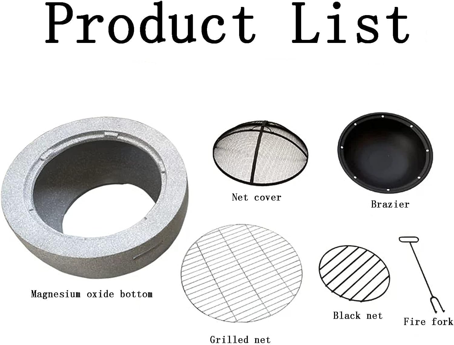 Backyard Patio Garden Fireplace Grill Bowl Outdoor Fire Pit Table Heaters & Fire Pits with Grill Grate for Heating/Fire Bowls