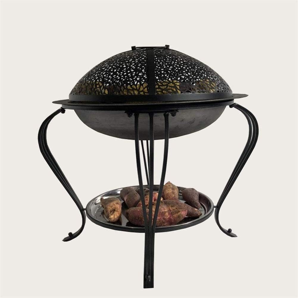 Patio Fire Steel Grill Fire Pit Bowl with Mesh Spark Sn Cover Log Grate